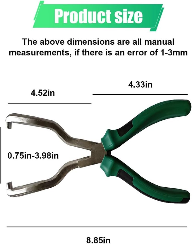 ZIMISI Fuel Line Plier, Quick Disconnect Release Removal Tool, Petrol Hose Clamp Clip Pliers, Fuel Line Disconnect Tool, Car Pipe Clip Repair Tool, Automotive Tools for Most Cars (Green/Black/White) - Image 1